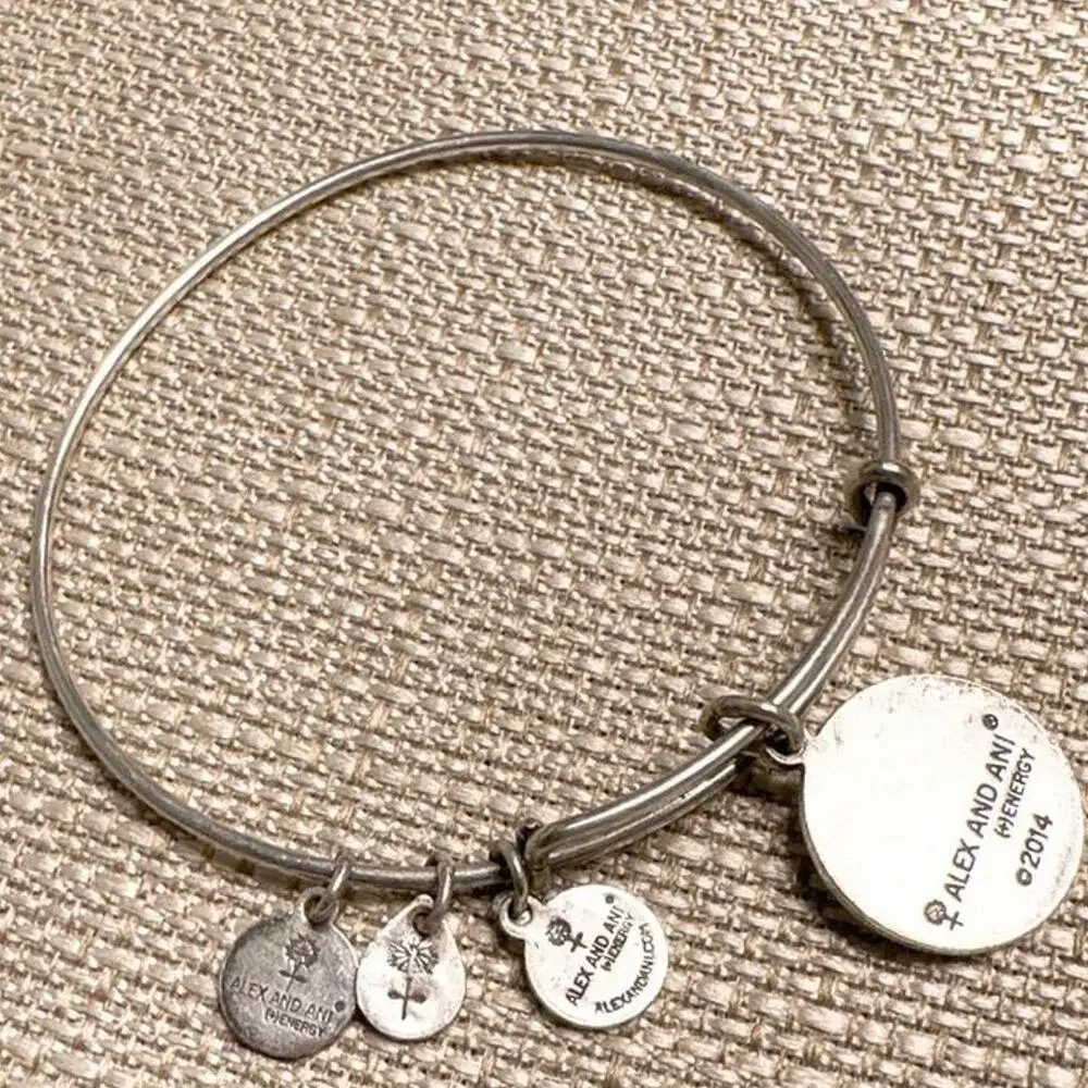 Alex and Ani Women's Exclusive Divi Tree Aruba Charm Bangle Silver Finish